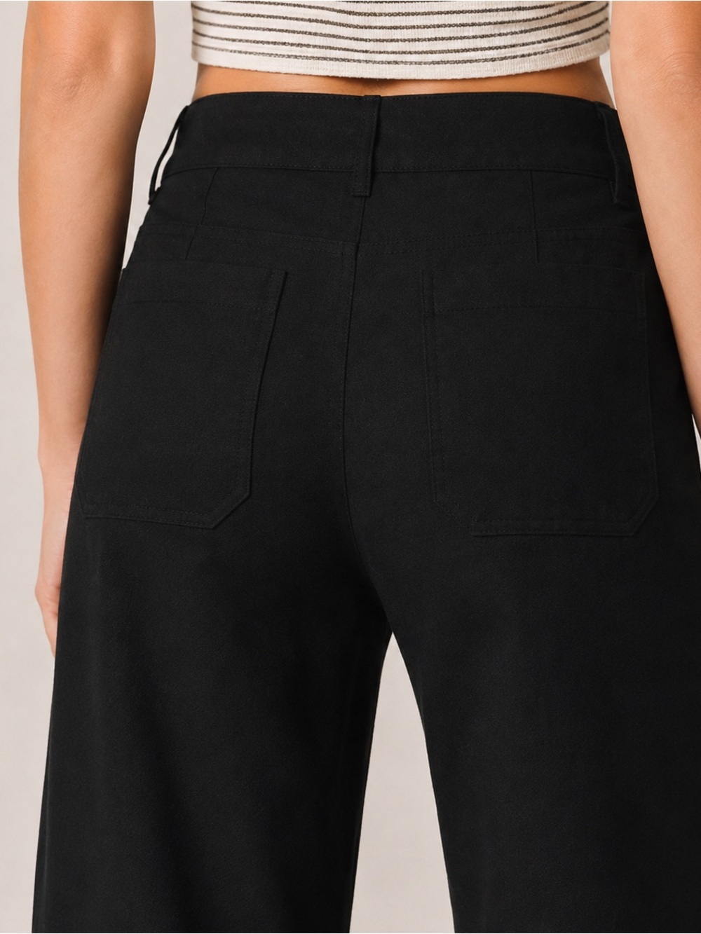 Maeve by Anthropologie The Colette High-Rise Wide-Leg Ankle Pants Black 28 - Picture 4 of 11